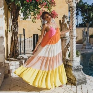 Colorful Tiered Maxi Dress